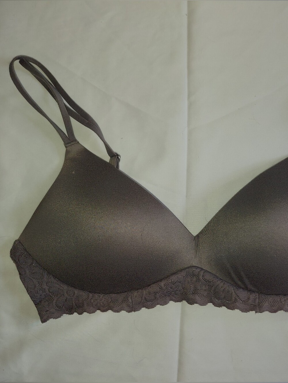 aerie Slate Lace-Trim Real Sunnie Wireless Bra 36B